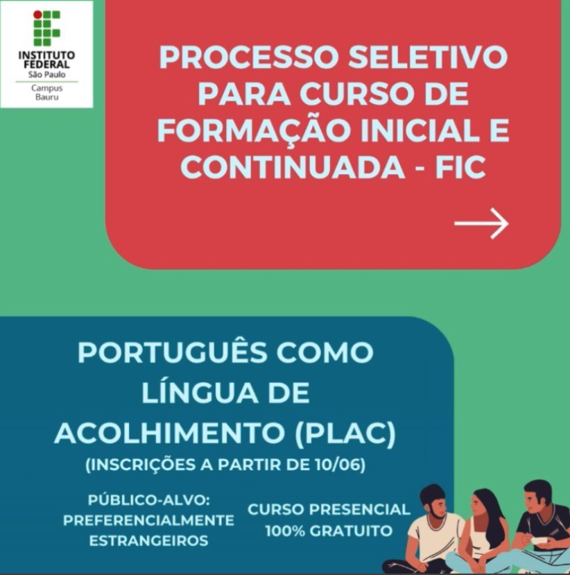 Curso de português como língua de acolhimento no IFSP - Bauru